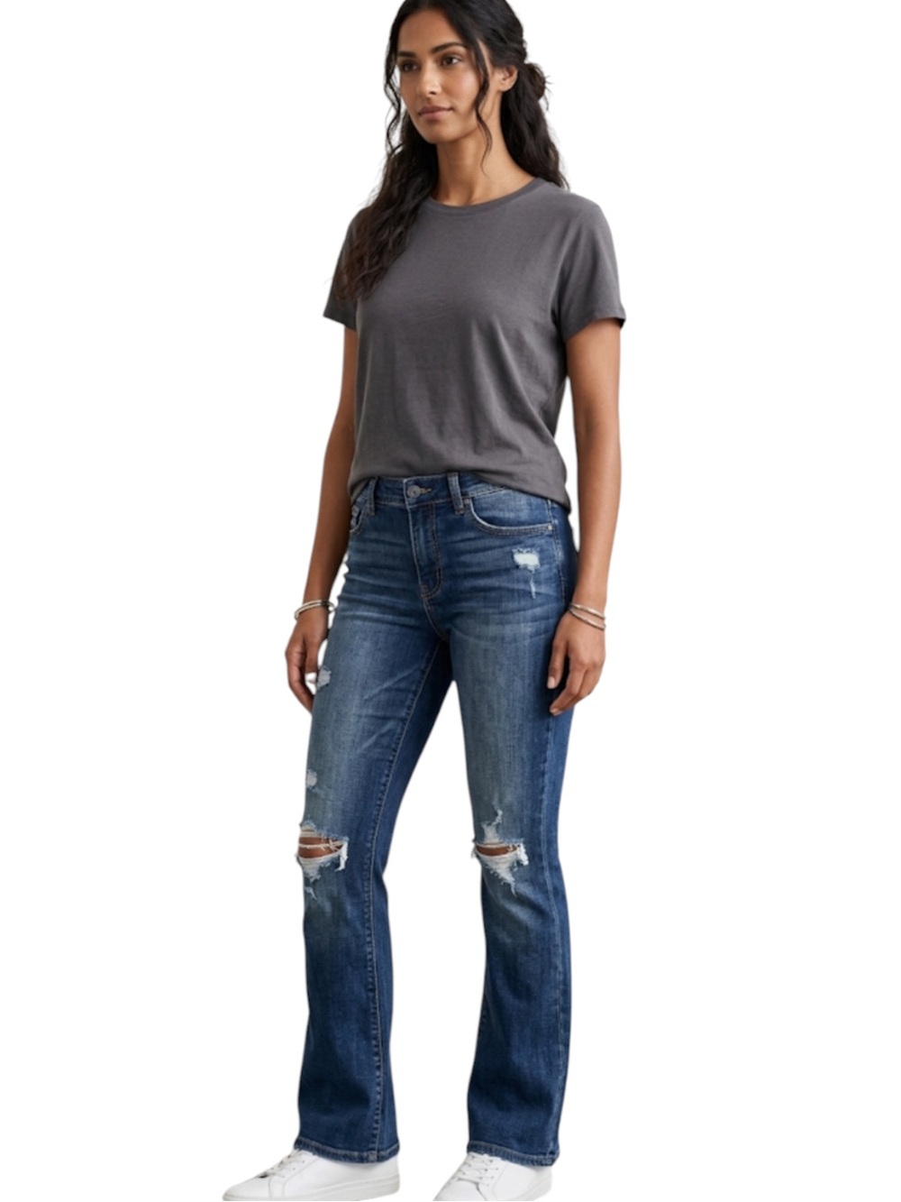 American Eagle Women14 Mid Rise Kickboot Jeans Sequin Back Flap Pockets W34⁠
CC